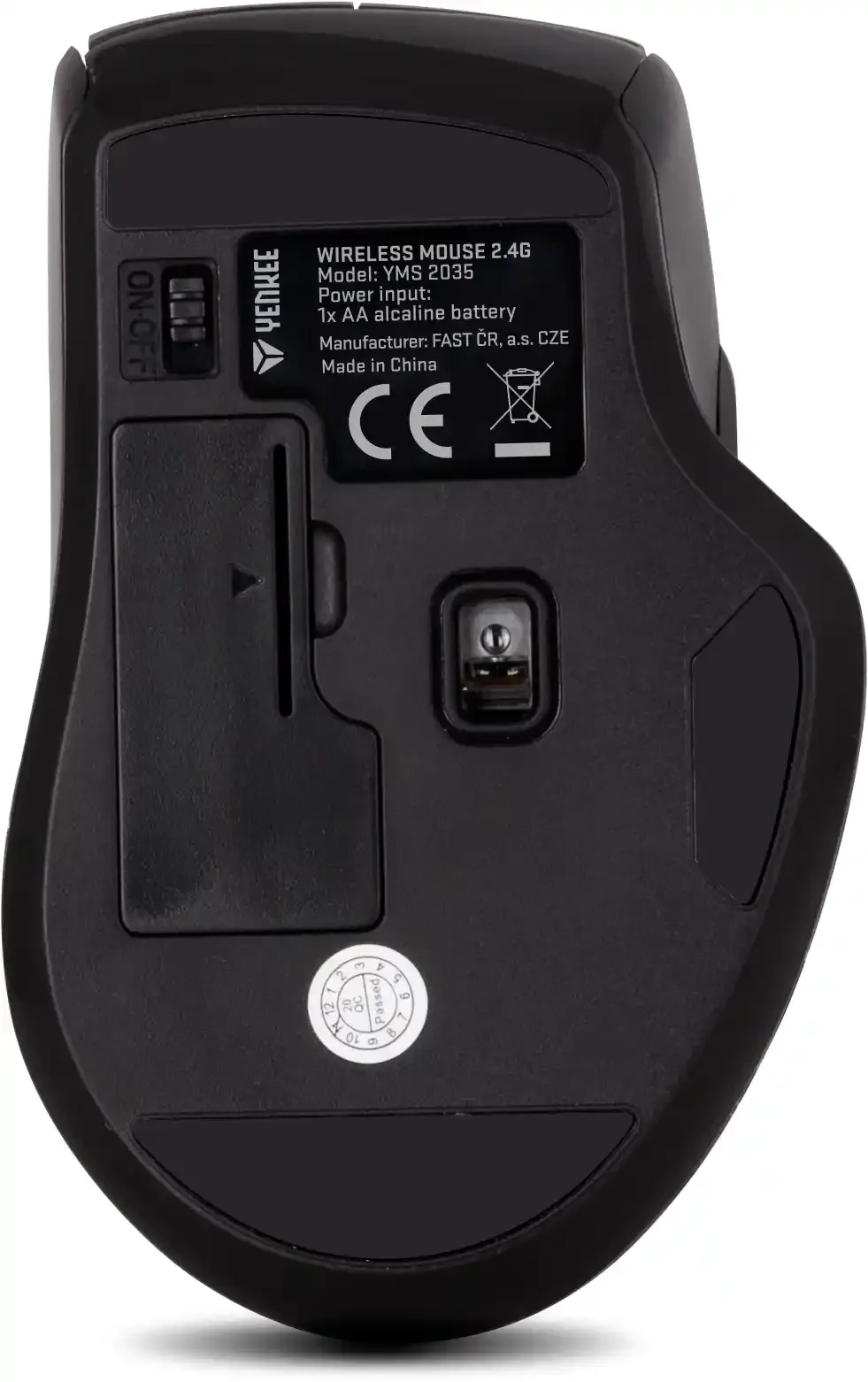 Bežični tihi miš Yenkee YMS 2035 1600 dpi/tihi prekidači/ergonomski dizajn/Crni Slika 4