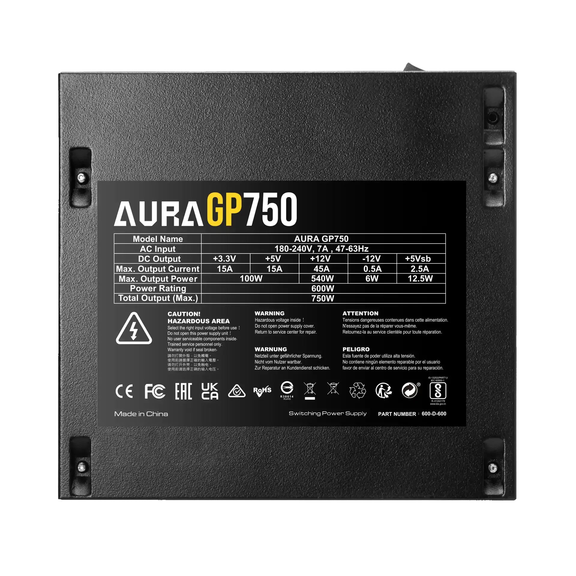 Napajanje Gamdias 750W AURA GP750 Slika 4