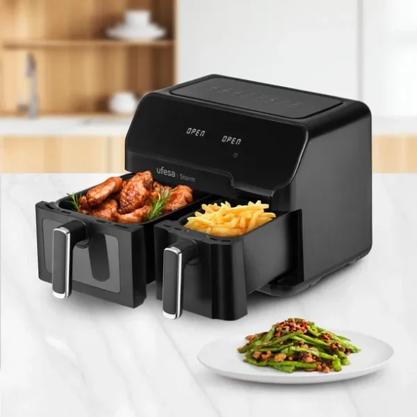 AirFryer Ufesa Storm/bezuljna/dupla posuda/zapremina 9L(5.5L+3.5L)8 programa Slika 2