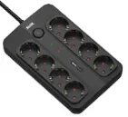 Produžni kabl sa prenaponskom zaštitom sa 8 utičnica MAX MPS-908SB-3M/3m/USB port Slika 1