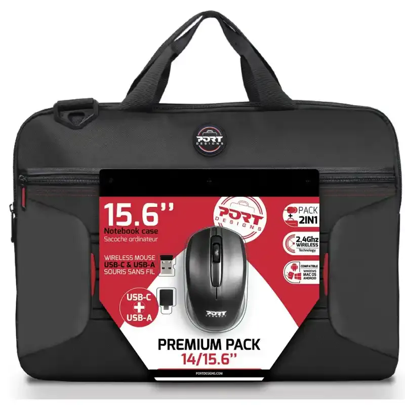 Torba za laptop 14/15.6 Port Designs Premium Pack + miš Slika 1