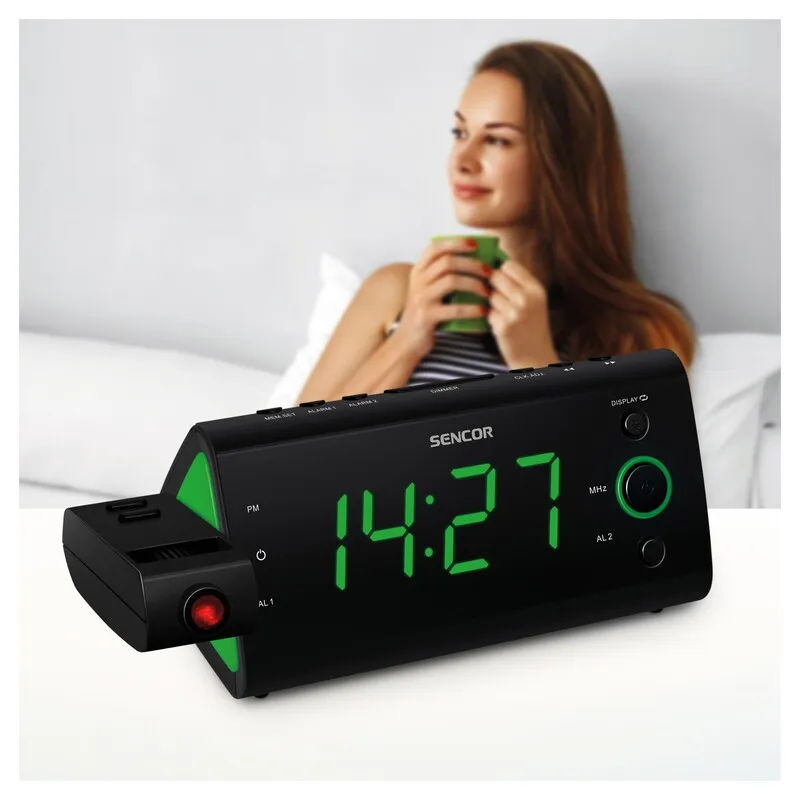 Digitalni sat sa alarmom SENCOR SRC 330 GN zeleni Slika 2