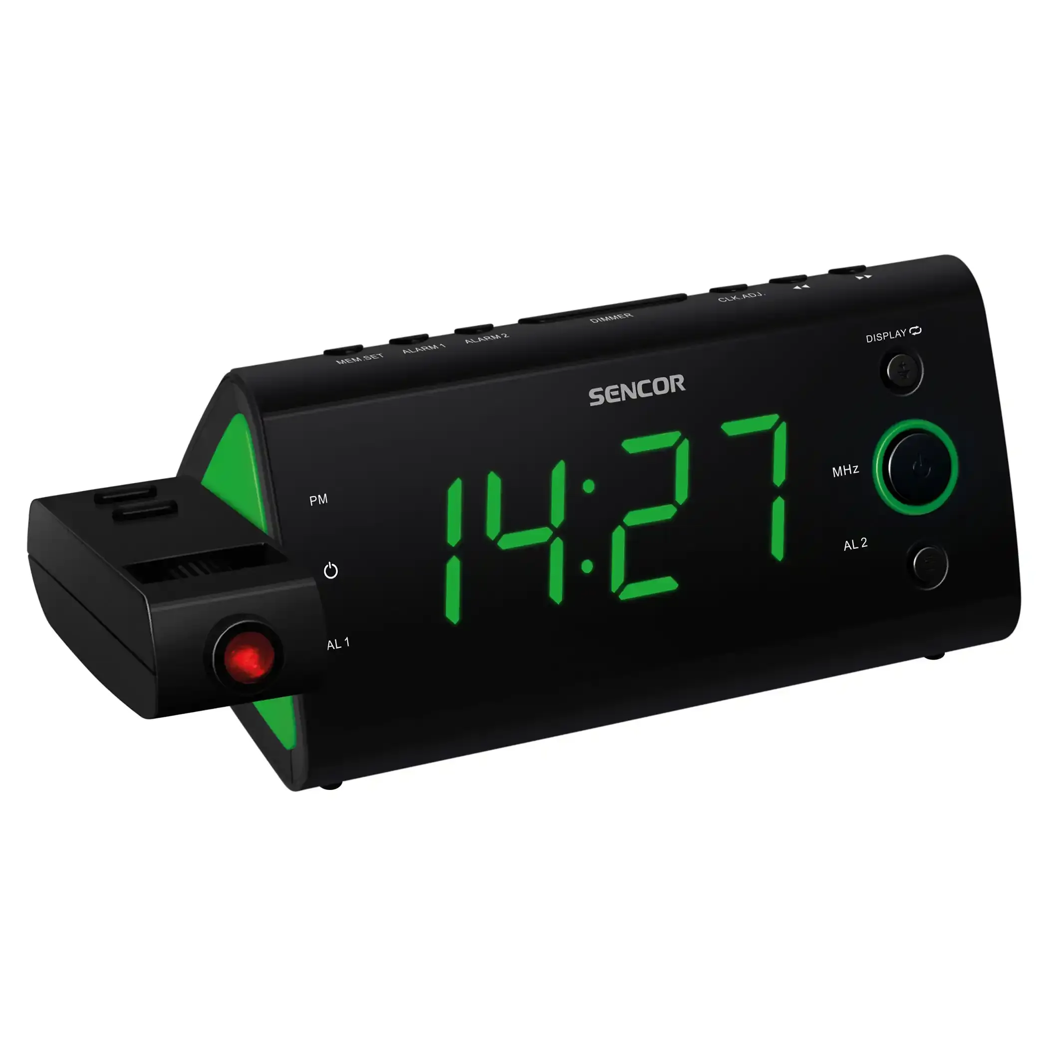 Digitalni sat sa alarmom SENCOR SRC 330 GN zeleni Slika 1