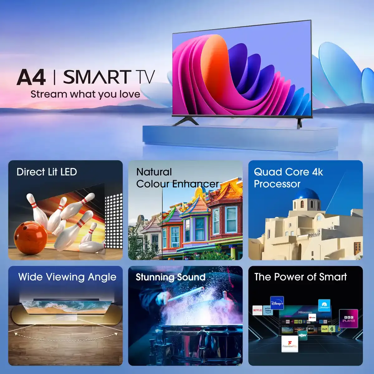 SMART LED TV 32 Hisense 32A4N 1366x768/HD Ready/DVB-T/T2/C/S/S2 Slika 2