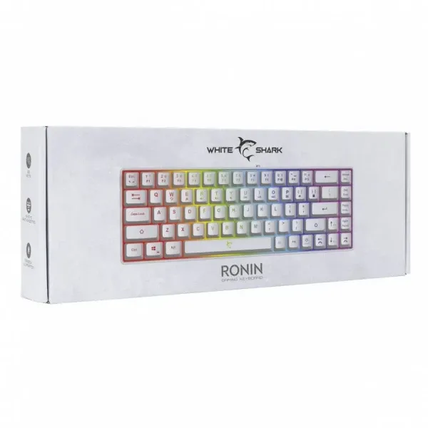 Tastatura White Shark RONIN TKL/Membranska/RGB/Bela/US Slika 2