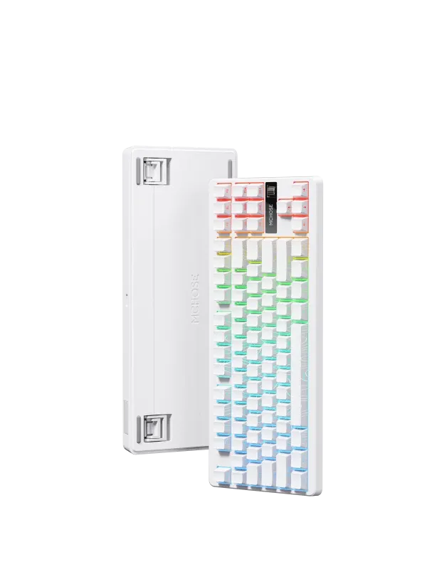 Bežična gaming tastatura MCHOSE G87 Mehanička white topographic Slika 3