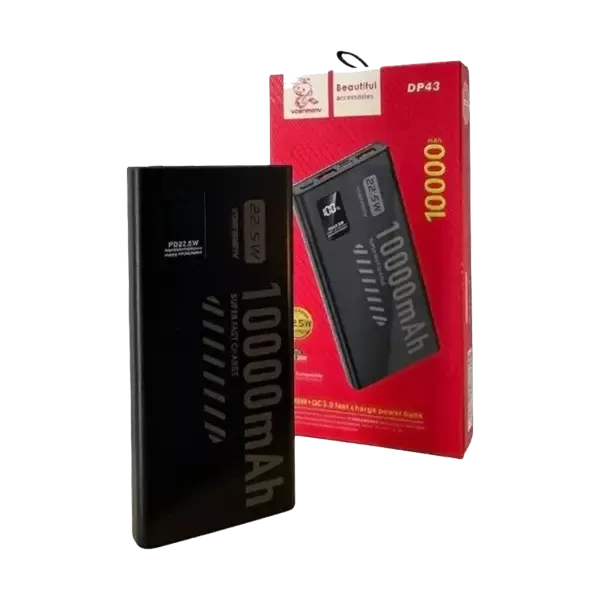 Power bank Denmen DP43 10000Mah Fast PD20W /QC3.0/ 2xTypeC/1xUSB-A Crni Slika 2