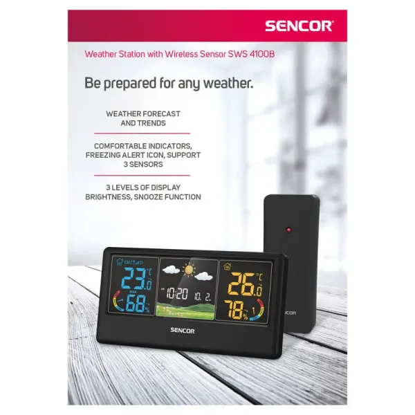 Smart meteorološka stanica SENCOR SWS 4100 B crna Slika 3