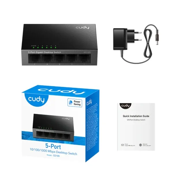 Svič 10/100/1000 5-port Cudy GS105/ Metalno kućište Slika 2