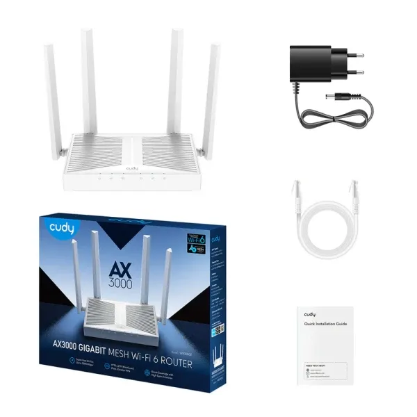 Wireless Mesh Router Cudy WR3000E/WiFi 6/AX3000/EXT4x5dBi/1WAN/4LAN/repeater/AP/MU-MIMO Slika 2