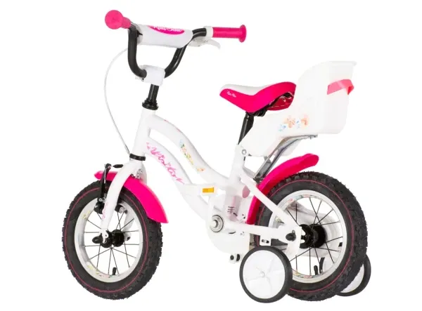 Dečlija bicikla Visitor Dog 12/V-brake kontra/pomoćni točkići/belo-roza Slika 2