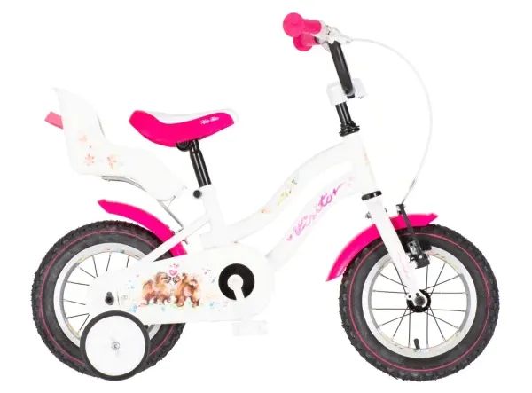 Dečlija bicikla Visitor Dog 12/V-brake kontra/pomoćni točkići/belo-roza Slika 3