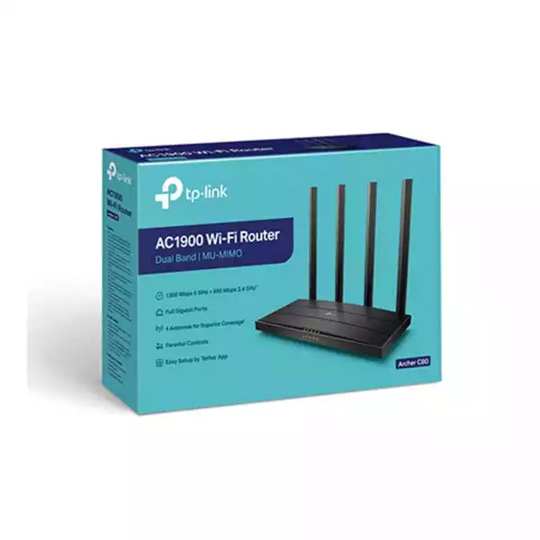 Wireless Router TP-Link Archer C80 MU-MIMO Wi-Fi 5 AC1900/4x ext antena/1WAN/4LAN Slika 3