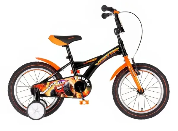 Dečija bicikla Visitor truck 16/V-brake kontra/pomoćni točkići/narandžasta-crna Slika 3