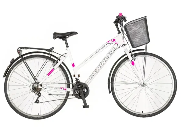 Bicikla city Explorer lady 28/V-BRAKE/18 brzina/sa korpom/belo roza Slika 3
