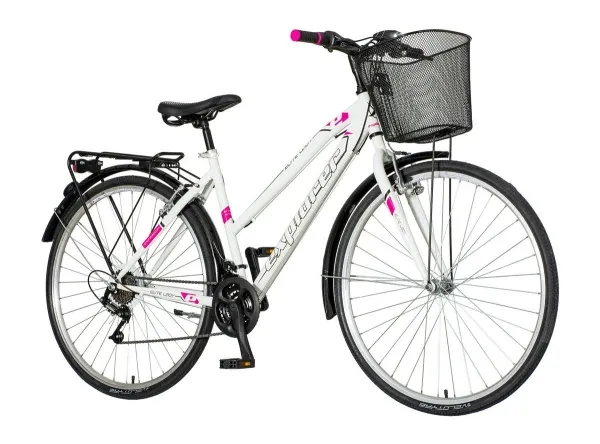 Bicikla city Explorer lady 28/V-BRAKE/18 brzina/sa korpom/belo roza Slika 4