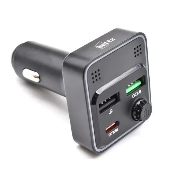 FM Transmiter i punjač Kettz Floyd Bluetooth/2xUSB QC3.0/Type-C PD30W/LED Slika 3