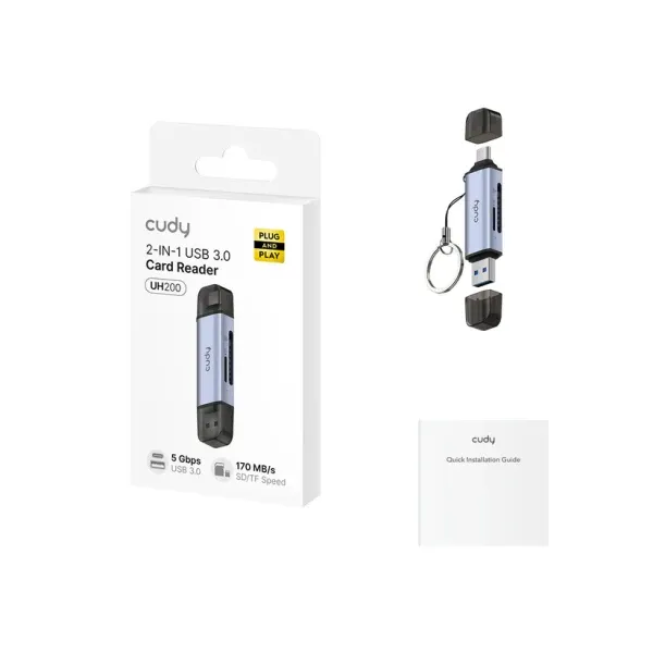 USB 3.0 čitač kartica Cudy 2u1 Dual SD/TF UH200 Slika 2