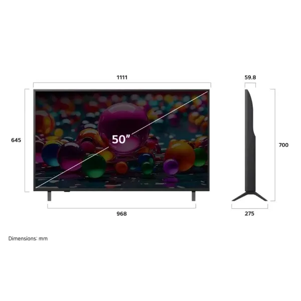 Televizor 50 LG 50UA75003LA/LED/4K Ultra HD/smart/webOS 25/crna Slika 2