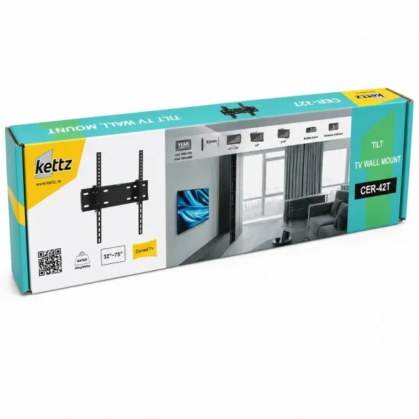 Nosač za TV Kettz CER-42T 32-75/vesa max 400x400/45kg/podesivi Slika 4