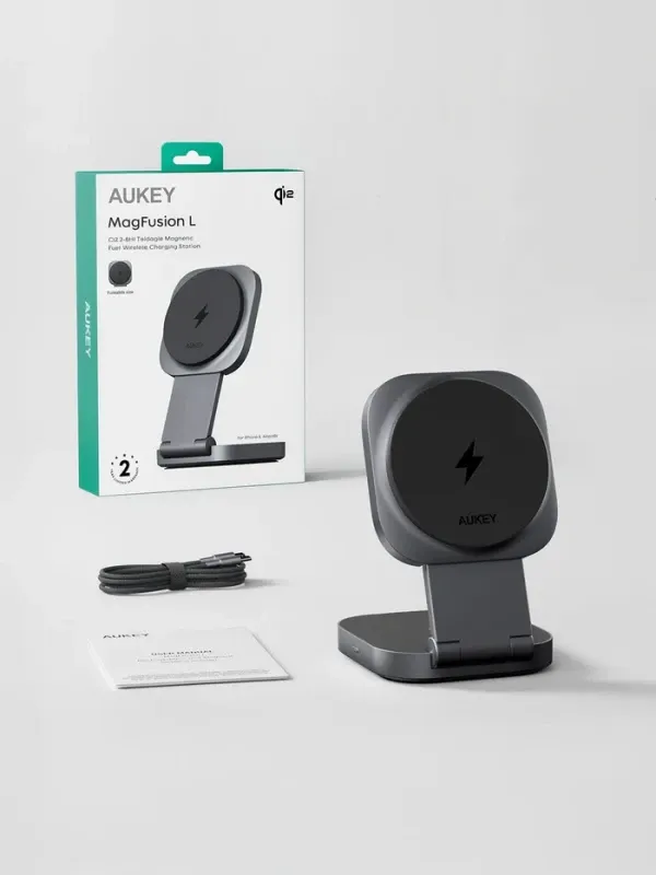 Bežični magnetni punjač za brzo punjenje AUKEY LC-MC211 2-u-1 Qi2 25W Slika 3