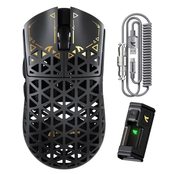 Bežični gaming miš Attack Shark R5Ultra PAW3950MAX/Carbon Fiber/Superlight/8KHz/Omron Switches/Black Slika 1
