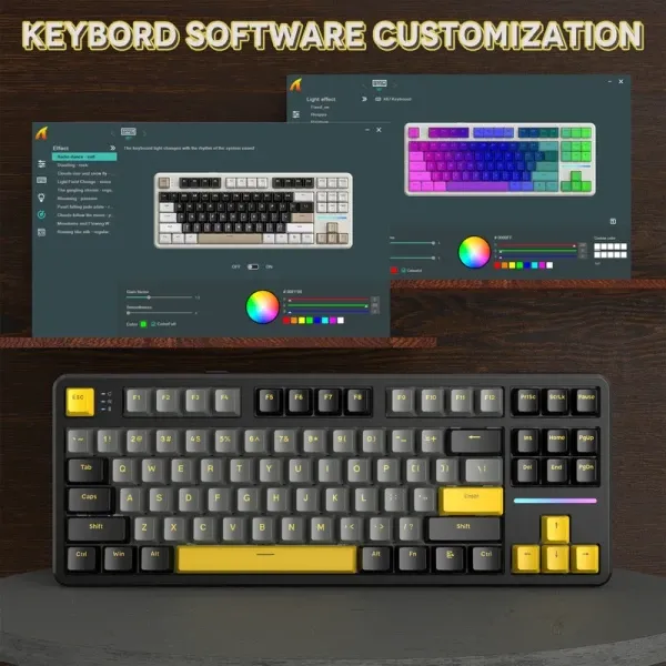 Bežična gaming tastatura Attack Shark X87 Mehanička/TriMode/4000mAh/Hot Swap/Star Black Slika 3