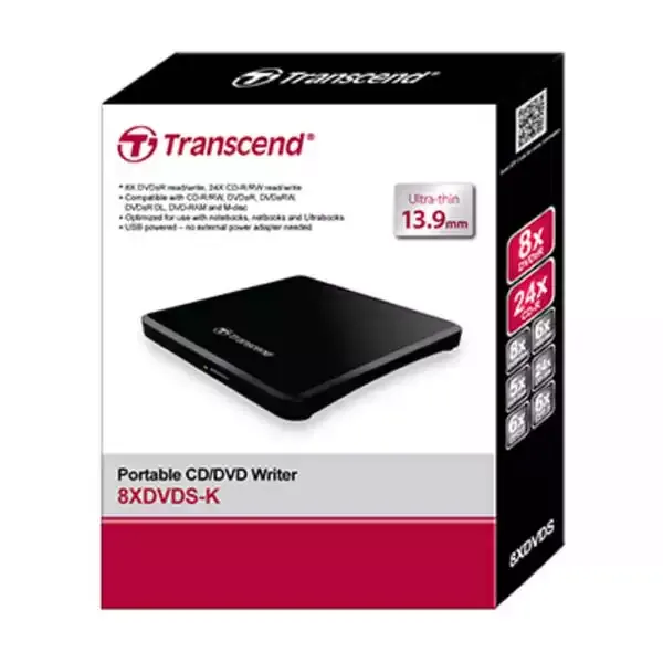 USB DVD+-R/RW Transcend TS8XDVDS-K Slim Black Slika 3