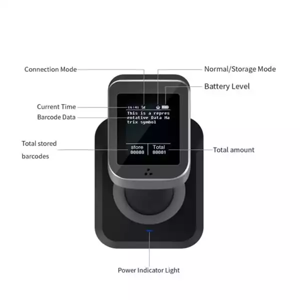 POS Barcode skener prenosni Symcode MJ-1932 2D/Wi-Fi/Bluetooth/display/16MB Slika 2