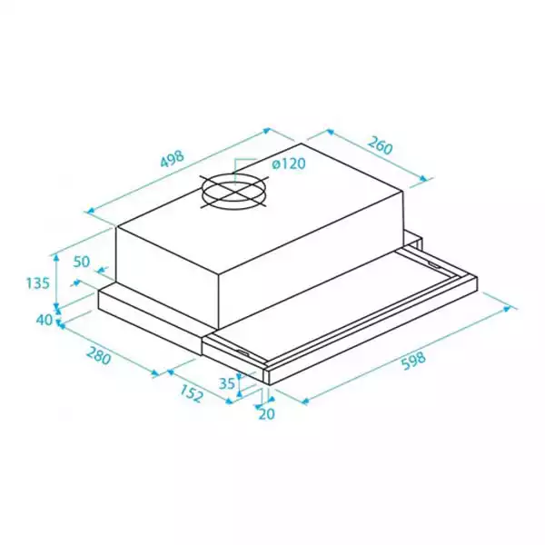 Aspirator Beko CTB6250B širina 60cm/kapacitet 440m3 Slika 2