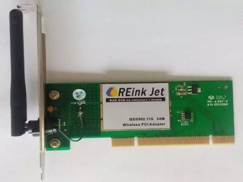 Wifi mrežna kartica ReinkJet PCI 2,4GHz 54Mbps B/G Atheros RWL548P sa ugradjenom fiksnom antenom Slika 1