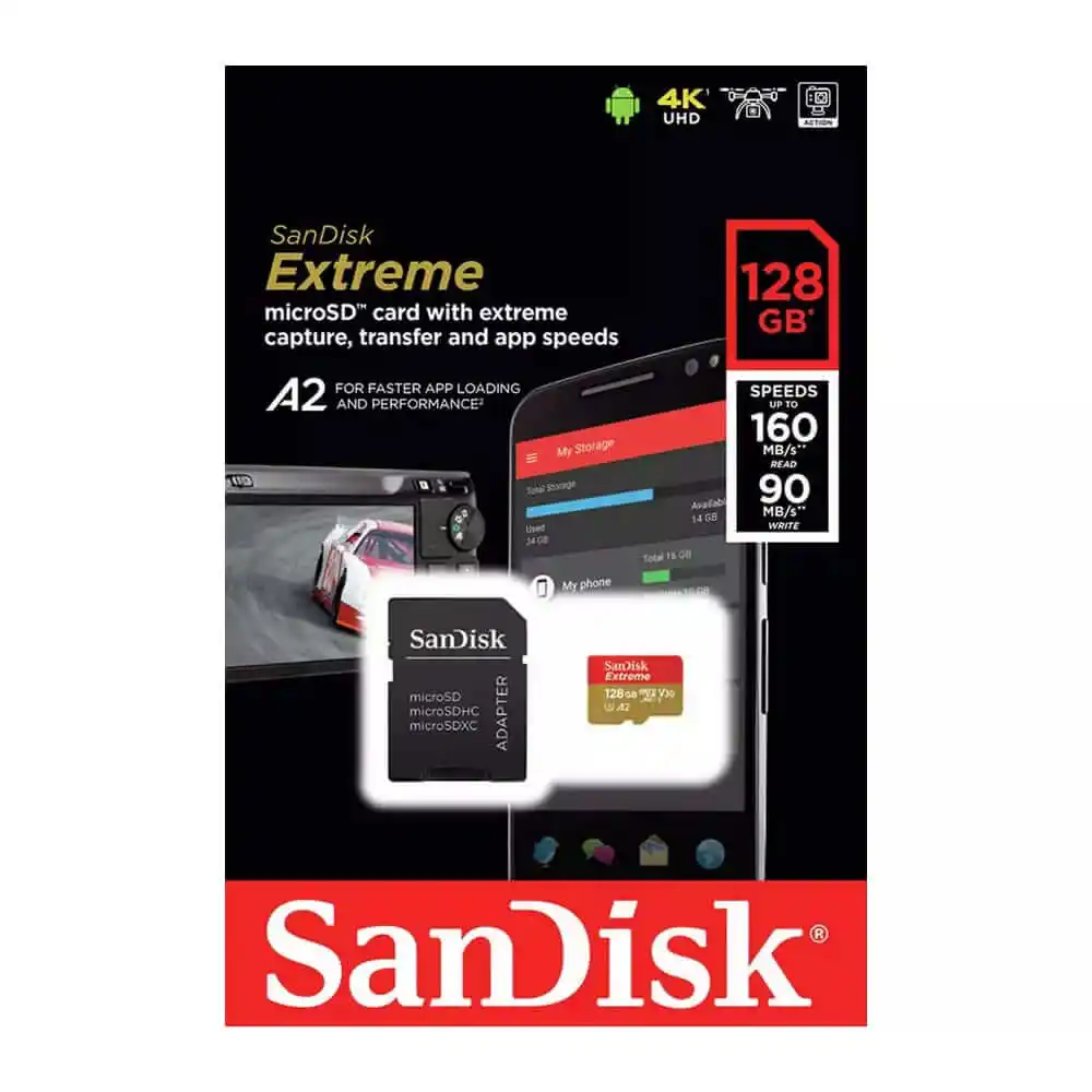 Memorijska kartica SanDisk Extreme micro PRO Deluxe SDXC 128GB 190MB/s A2 C10 V30 Slika 2