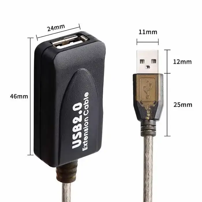 Kabl USB A - USB A M/F 2.0 produžni sa pojačivačem 10m E-Kettz Slika 3