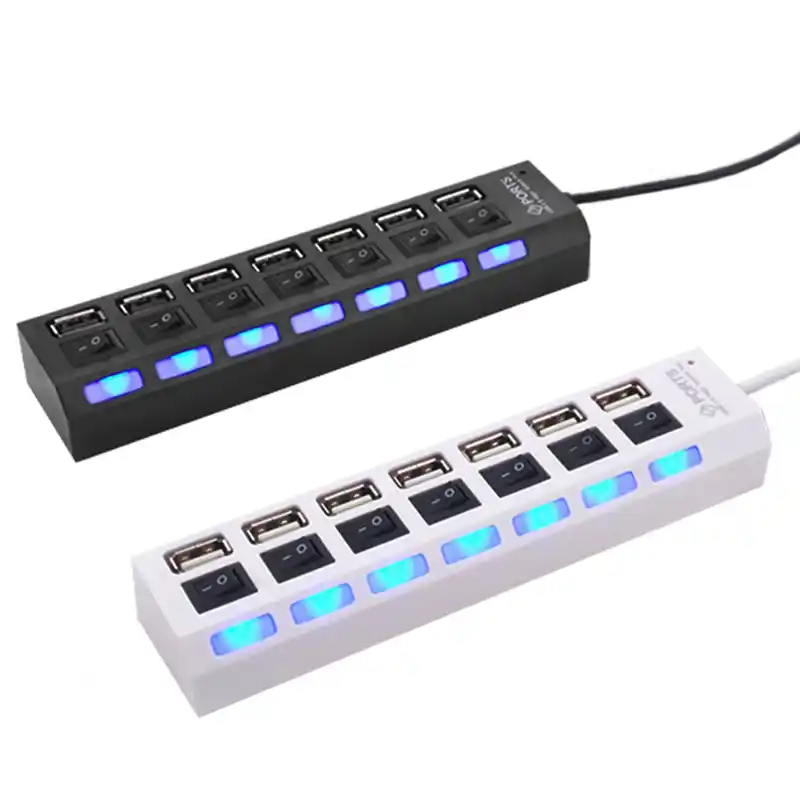 USB Hub 7 port Kettz KT-071B 2.0 Tip A Crni sa prekidačem Slika 1