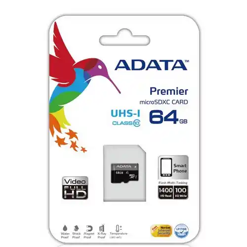 Micro SD Card 64GB AData + SD adapter AUSDX64GUICL10A1-RA1/ class 10 Slika 2