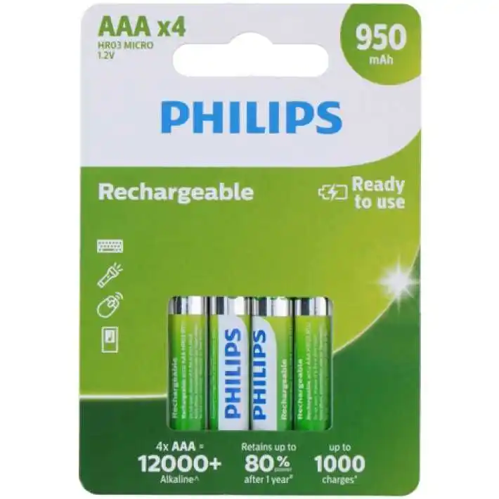 Punjiva baterija Philips AAA NiMH 1.2V 950mAh 1/4 Slika 1